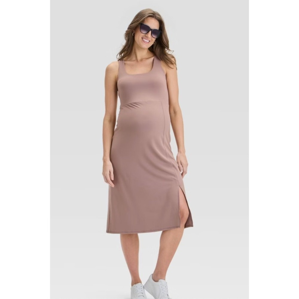 Slit Active Midi Maternity Dress - Isabel Maternity by Ingrid & Isabel L